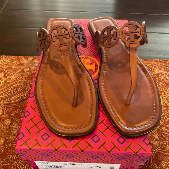 Tory Burch Shoes - Tory Burch Tiny Miller Leather Thong in burnt cuoio , size 8, BNIB, MSRP$228